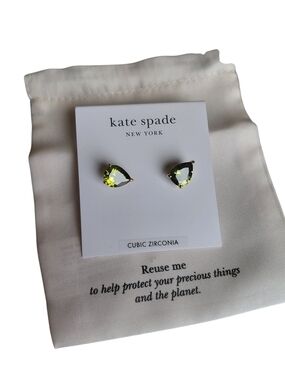 kate spade Olive-Green Teardrop Stud Earrings